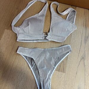 SHEIN White and Black Bikini Set Modern Minimalist Design